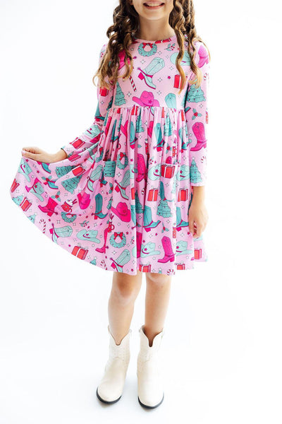 Christmas Cowgirl  Pocket Twirl Dress