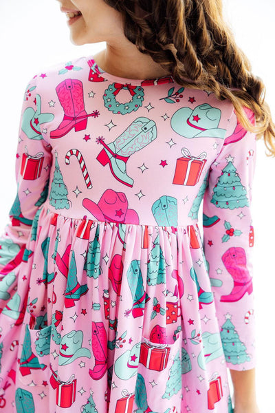 Christmas Cowgirl  Pocket Twirl Dress