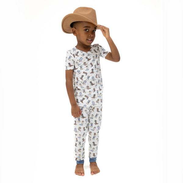 Cowboy Boots  Short Sleeve Loungewear Set