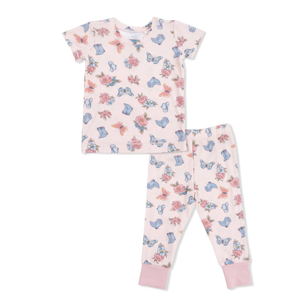 Country Girl Boots  Short Sleeve Loungewear Set