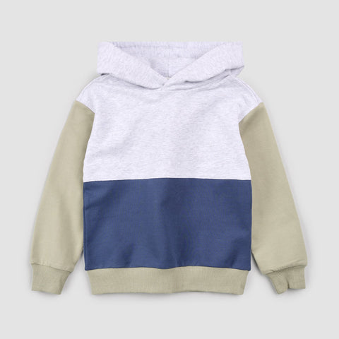 Blue Color Block Hoodie