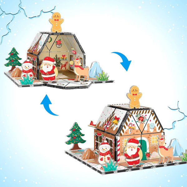 PicassoTiles Gingerbread House Magnetic Tiles