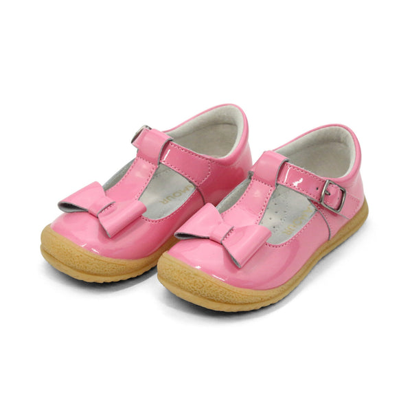Patent Malibu Pink Emma Patent Bow T-Strap Mary Jane