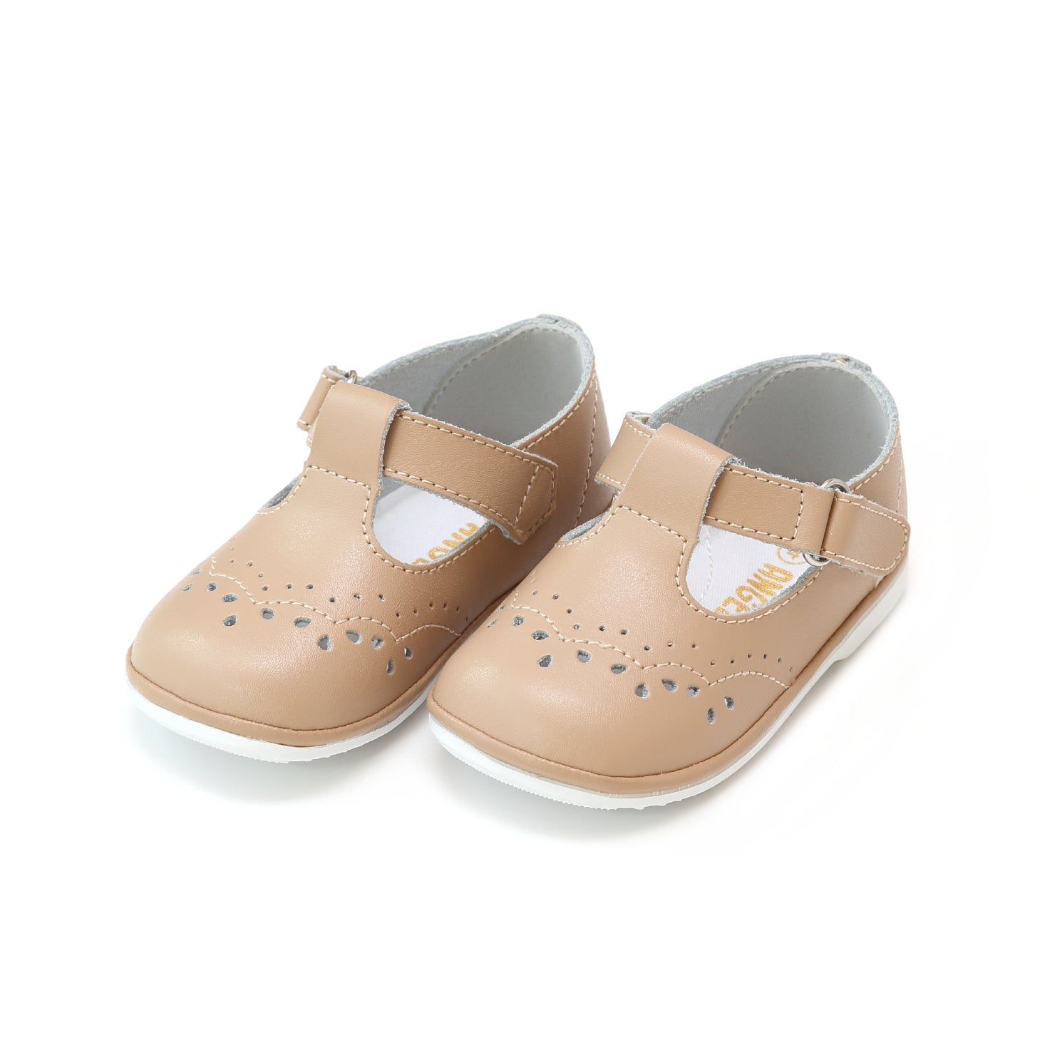 Latte Birdie Leather T-Strap Mary Jane