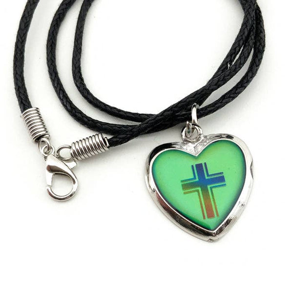 Mood Heart Cross Necklace