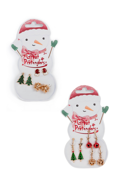 Snowman Pierced Earrings 3 pairs 87512