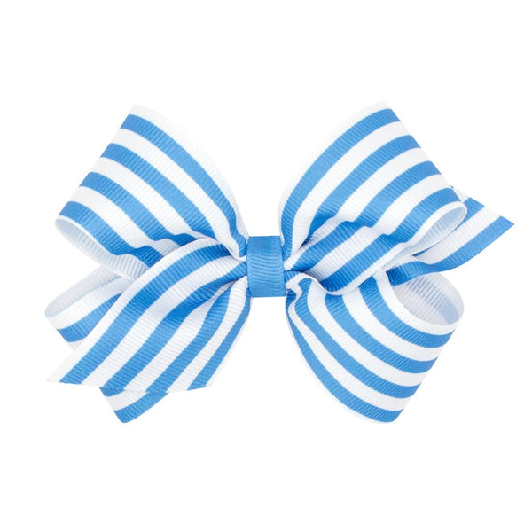 Striped Print Grosgrain Medium Bow