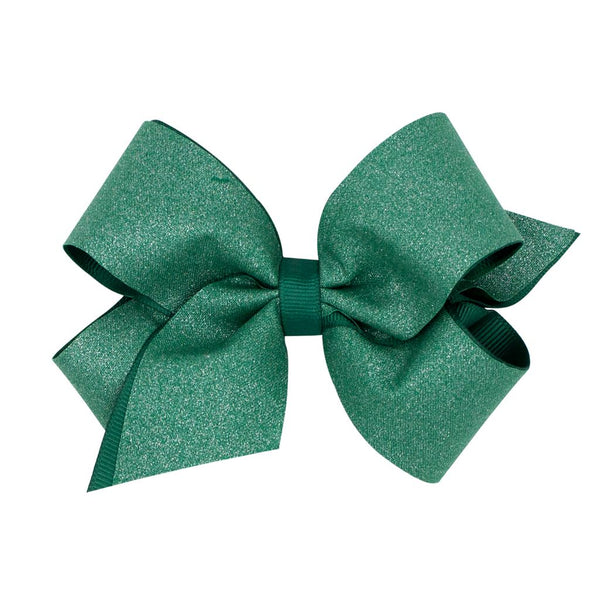 King Shimmer Fabric with Grosgrain Underlay Hair Bow