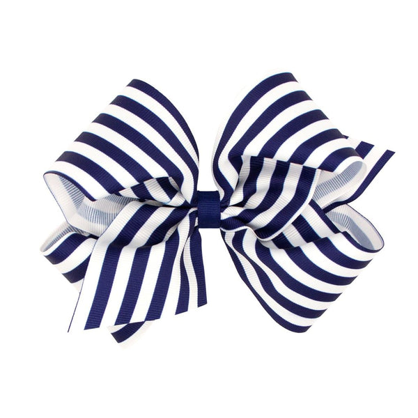 Striped Print Grosgrain King Bow