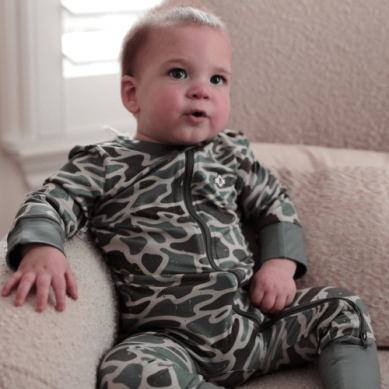 Retro Duck Camo Camo Zip Up Romper