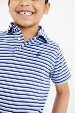 Prim & Proper Polo Sumner County Stripe (Barbados Blue)/Nantucket Navy