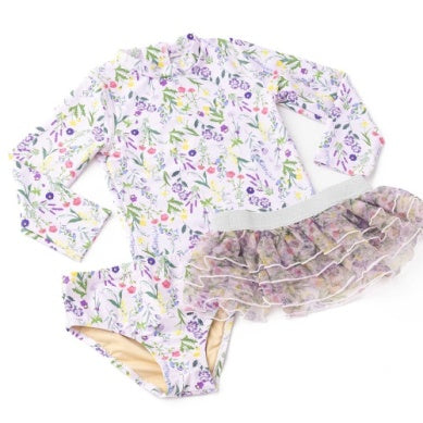 Wildflower Fields Rashguard and Tutu Set