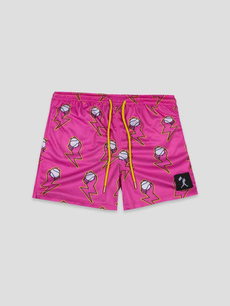 Pink Electric Arms Diamond Air Mesh Shorts