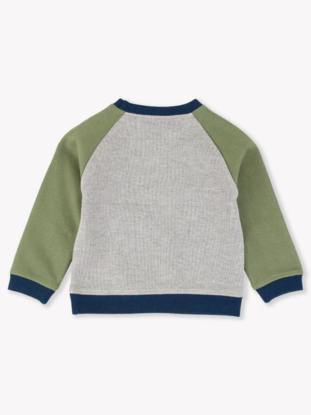 Knit Raglan Sweatshirt-Heather Gray