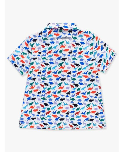 Dino Roar Knit Short Sleeve Performance Polo