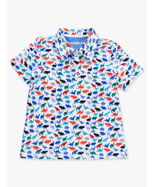 Dino Roar Knit Short Sleeve Performance Polo