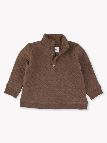 Quilted Quarter Snap Sweatshirt-Heather Carafe