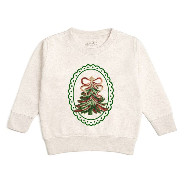 Sequin Christmas Tree Patch Sweatshirt