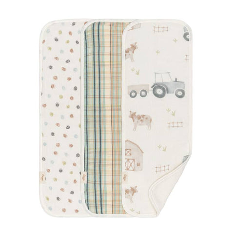 Charlie 3-pc. Farmhouse Tractor Burp Cloth Set