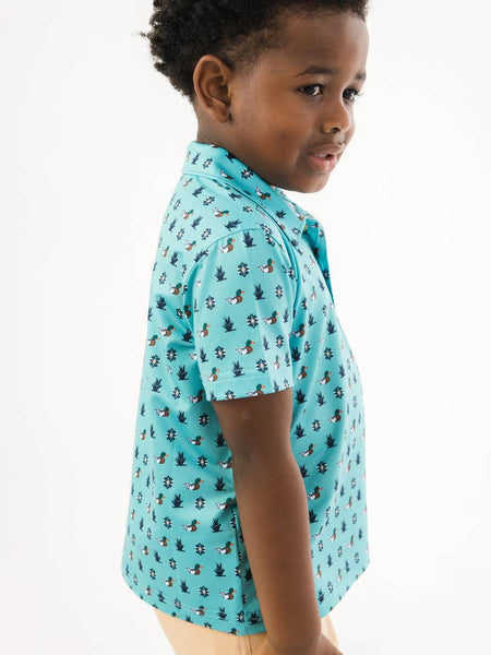 Dapper Ducks Knit Short Sleeve Performance Polo