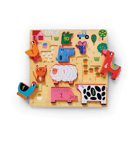 123 Stacking Wood Puzzle - 123 Barnyard