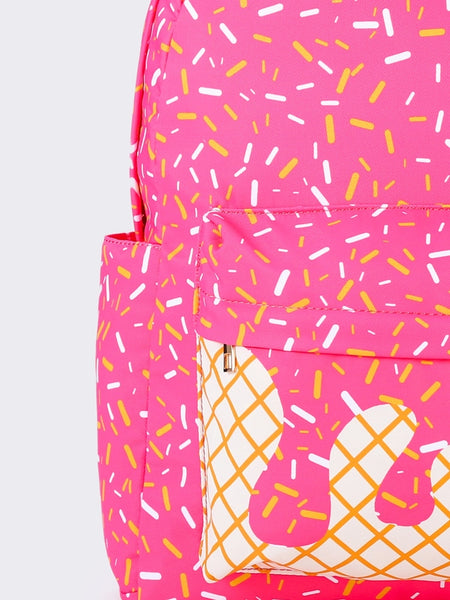 SK Ice Cream Drip Kids Canvas Backpack - Pink