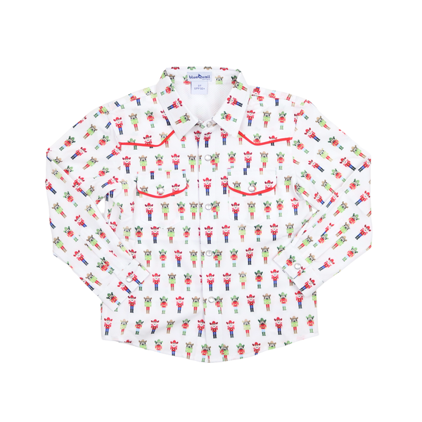 Nutcrackers Pearl Snap Long Sleeve Shirt