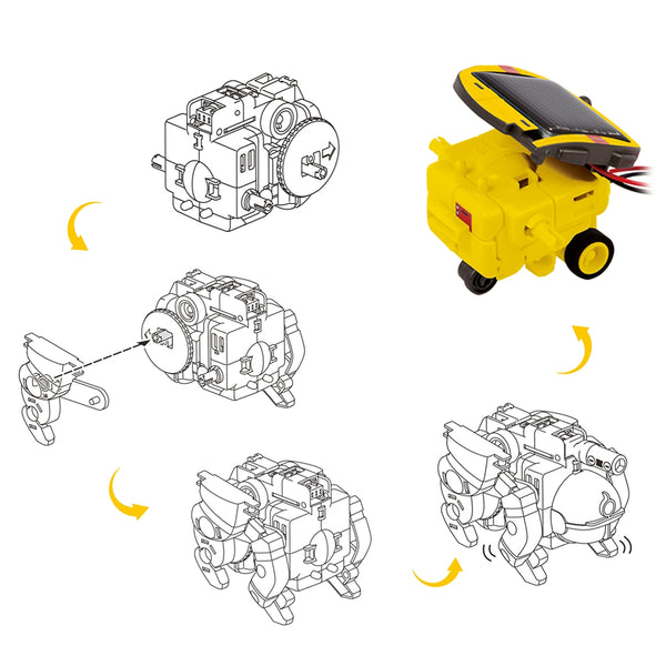 PicassoTiles 6-in-1 Stem Kids Solar Powered Ufo Robot Kit