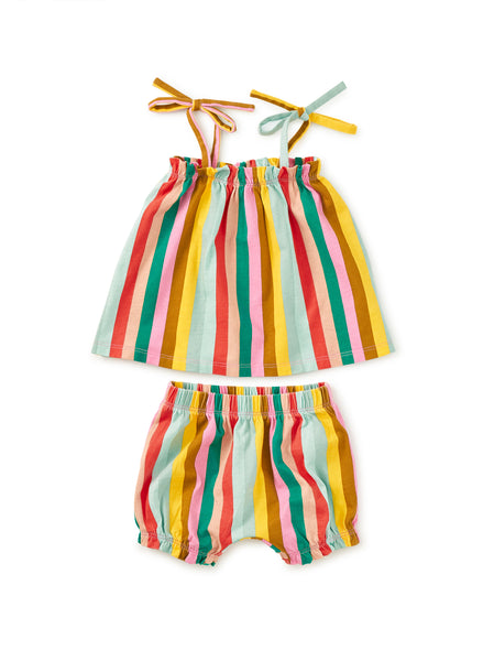 Tie Shoulder Baby Set-San Sebastian Stripe