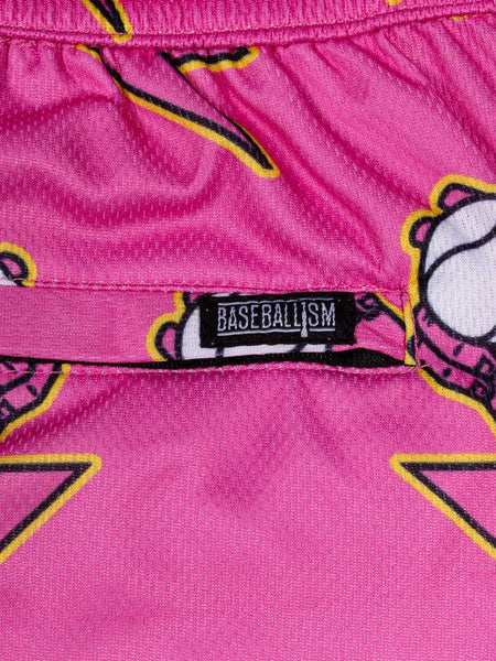 Pink Electric Arms Diamond Air Mesh Shorts