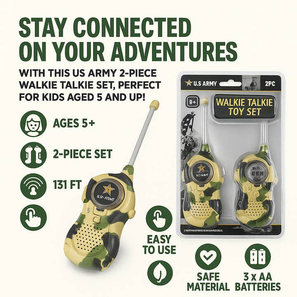 Us Army 2 Pc Walkie Talkie Set