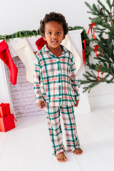 Classic Christmas Plaid Bamboo Set