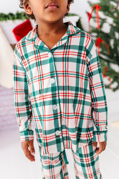 Classic Christmas Plaid Bamboo Set
