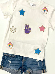 Peace Chenille Patch Top