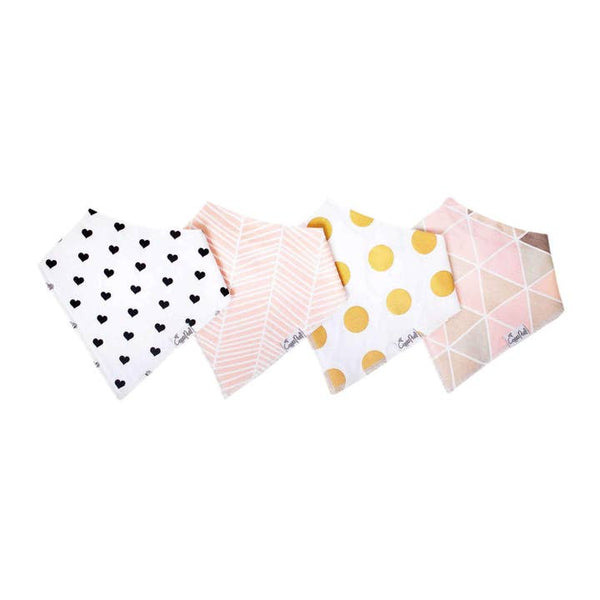 4 Pack Baby Bandana Bibs - Blush