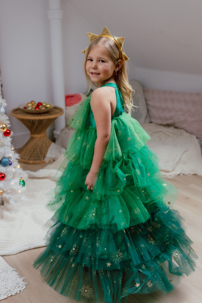 GP Christmas Tree Dress with Headpiece - Green