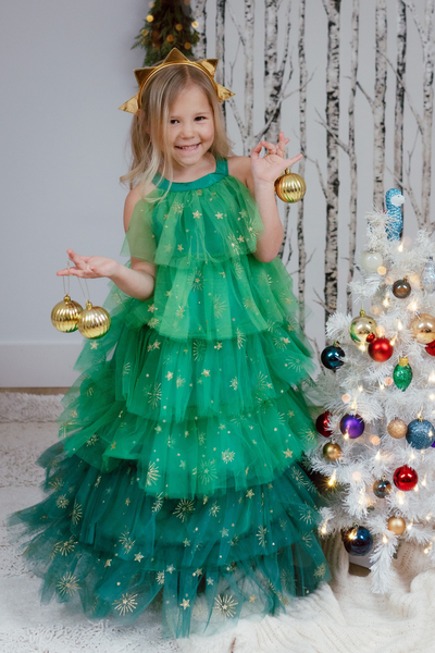 GP Christmas Tree Dress with Headpiece - Green