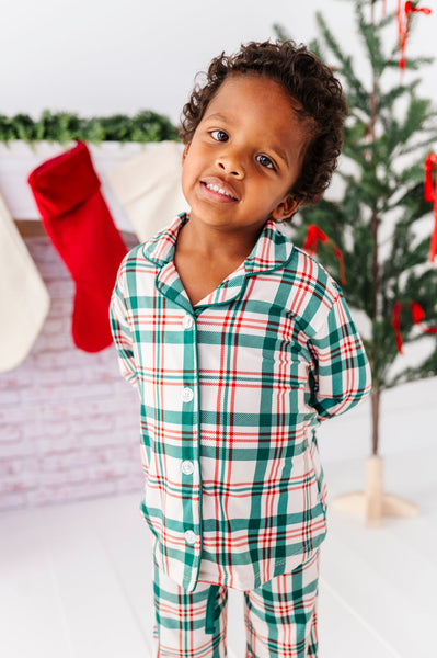 Classic Christmas Plaid Bamboo Set