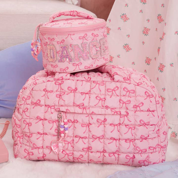 OMG 'Dance' Bow Quilted Round Glam Bag