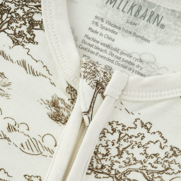 Country Toile Lux Zip Footie