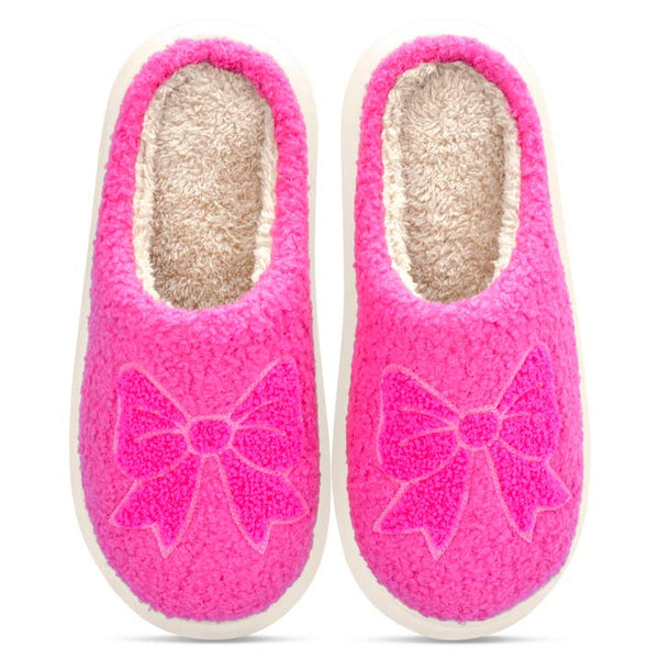 Pink Cozy Bows Slippers