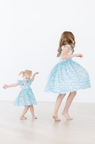 MISS AMERICANA (MILA'S VERSION) FLUTTER SLEEVE TWIRL DRESS