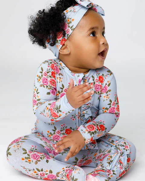 Quinn Ruffled Zippered Footie