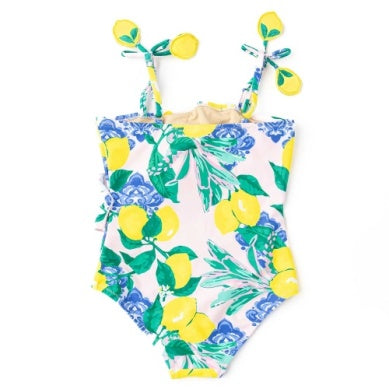 Santorini Citrus Ruffle One Piece