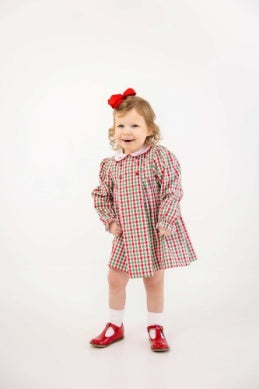 Della Marie Dress | Richmond Red and Kiawah Kelly Green Gingham/Worth Ave White