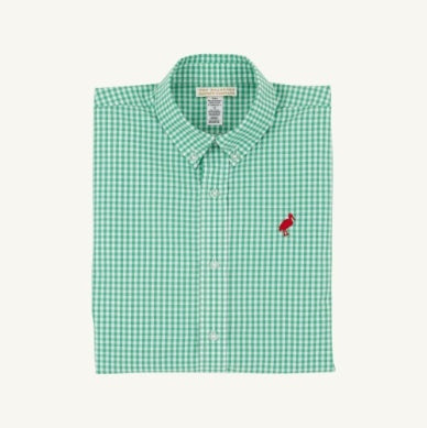 Deans List Dress Shirt | Gibson Island Green Mini Gingham/Richmond Red
