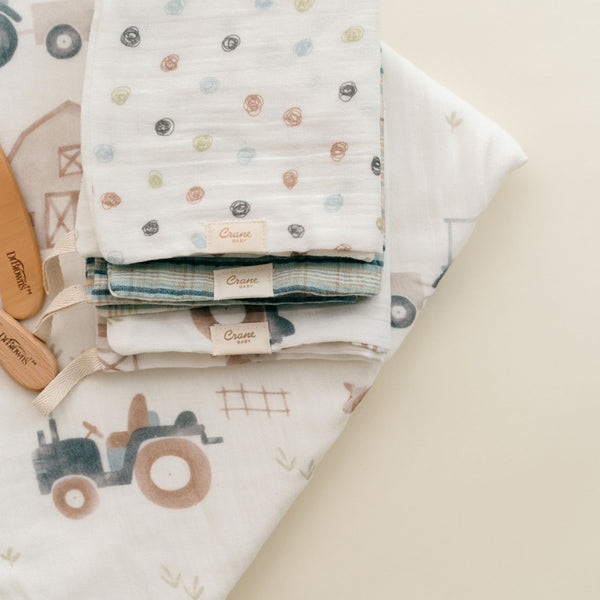 Charlie Farmhouse Tractor Hooded Towel/Wash Cloth