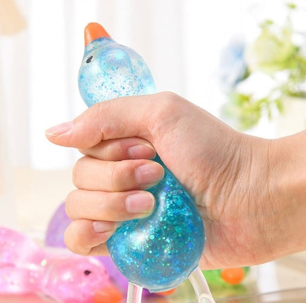Glitter Duck Squishy- Stretchy Stress Relief Fidget Toy
