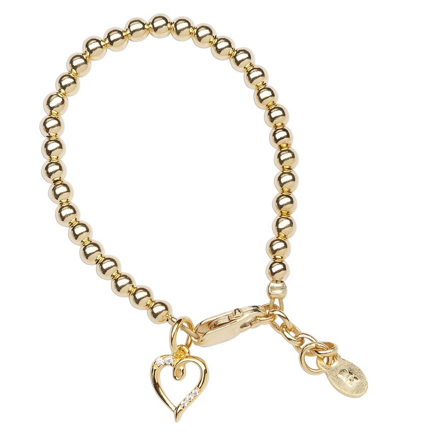 CM Aria - 14K Gold-Plated Baby Bracelet W/Heart