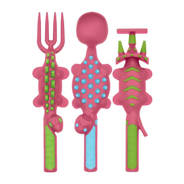 Pink Dino Utensils 3 Pack